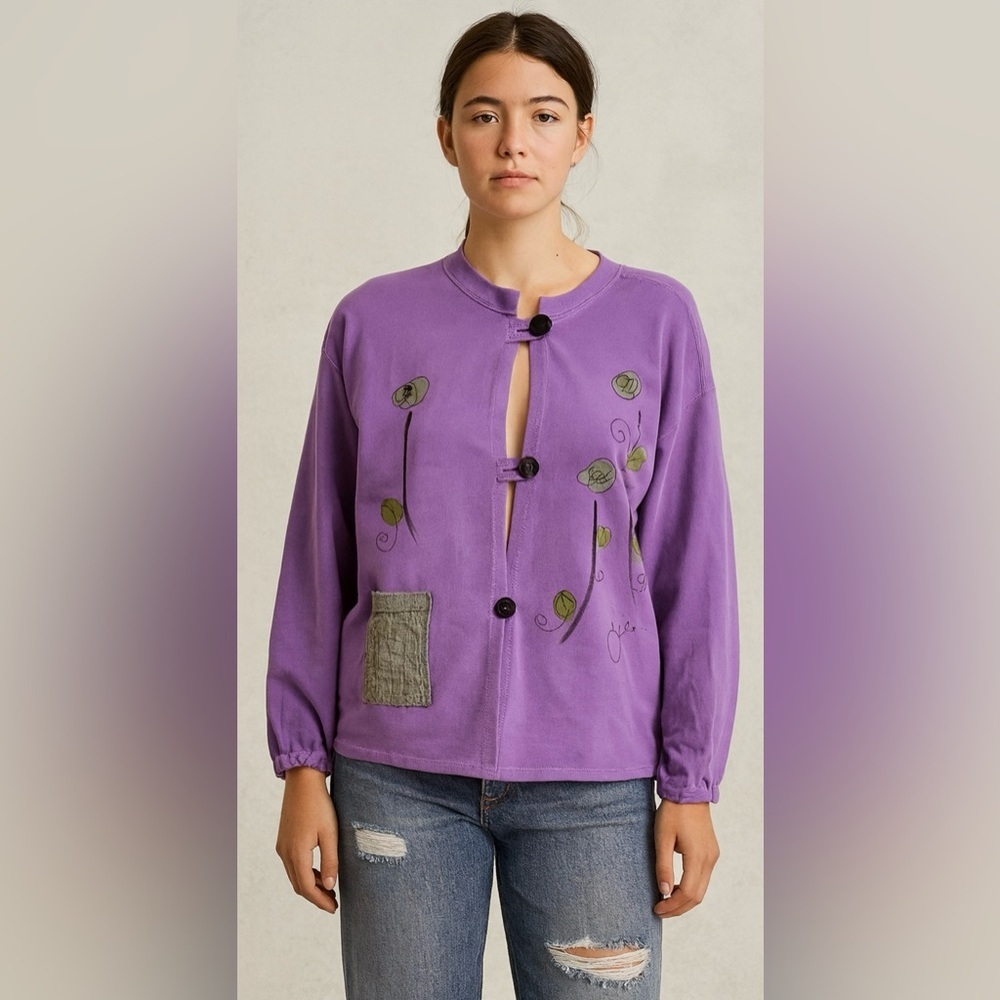 Kunky’s Hand-Painted Wearable Art Sweater Pullover OOAK Unique Statement Medium